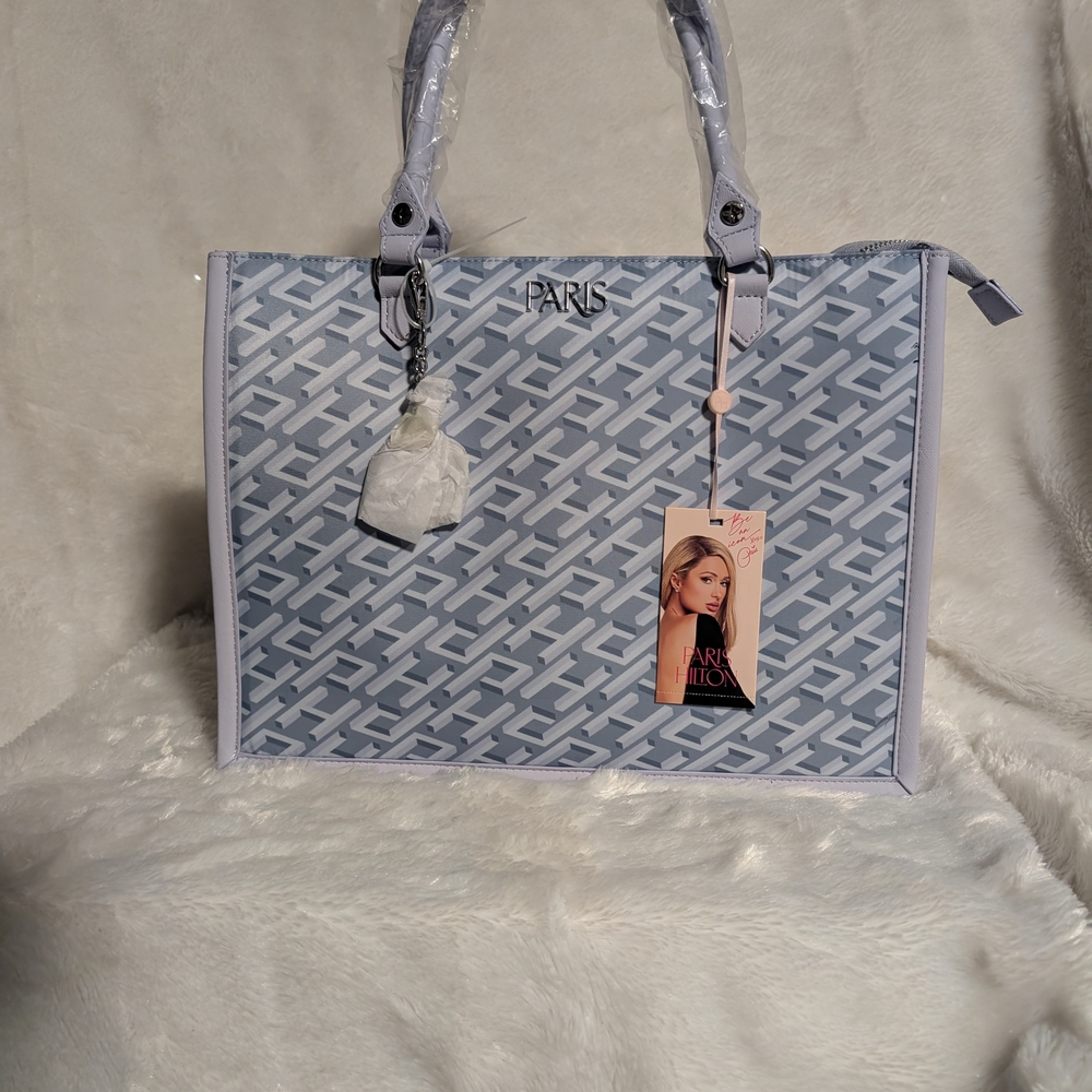 Paris Hilton Blue Patterned Tote Bag